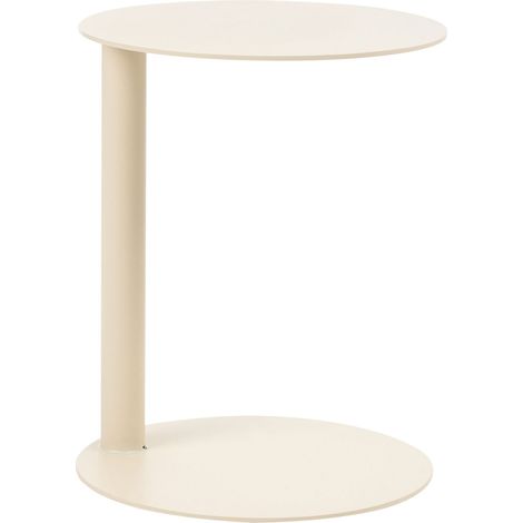 Tavolino da giardino di design in acciaio verniciato a polvere rotondo, 40 cm, arredo da esterno beige Venturina (1/5)