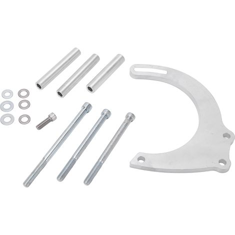 Support de fixation d'alternateur en aluminium CNC argenté, remplacement pour pompe à eau longue Chevy Small Block (1/5)