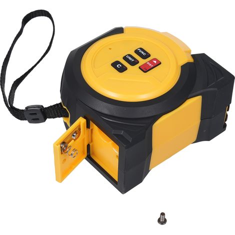 Mètre laser 3 en 1 : niveau laser, ruban de 5 m avec formule de Pythagore, mesure de surface et de volume, conversion d'unités m/ft/in, jaune, 5 m + 60 m (1/5)