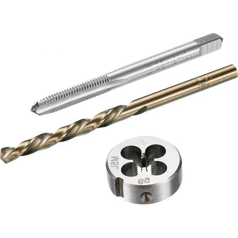 Jeu tarauds et filières, M5x0,8, HSS, pas à gauche, pour CNC (1/5)