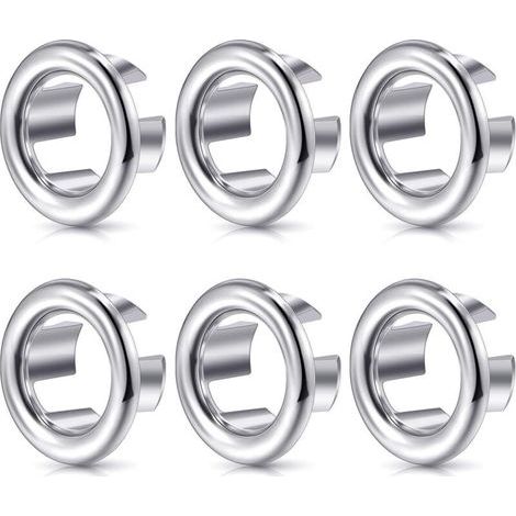 Lntyq Set di 6 anelli per troppopieno del lavello, copertura decorativa rotonda per troppopieno del lavello di cucina e bagno. (1/5)