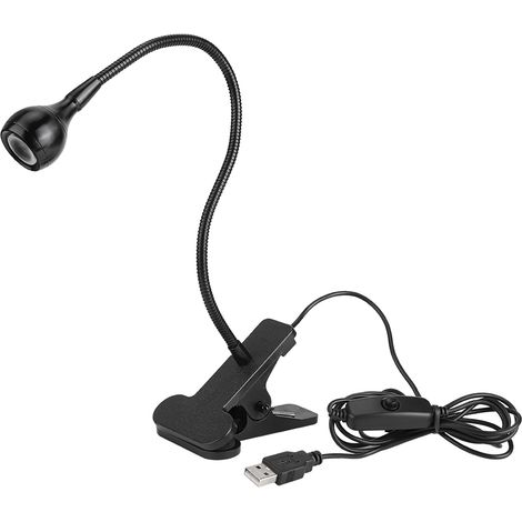Lampe de bureau LED flexible avec pince USB, lumière d'appoint pour lecture et nuit (1/5)