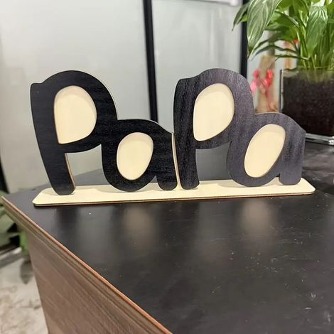 Kreativer neuer Holz-Fotorahmen für den Schreibtisch – Vatertagsgeschenk – Papa-Fotorahmen Stil A (30 x 14 cm) – wie abgebildet