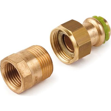 Kupfer Pressfitting Sudo-Press Durchgangsverschraubung Innengewinde 12 mm - 3/8" Kontur V DVGW