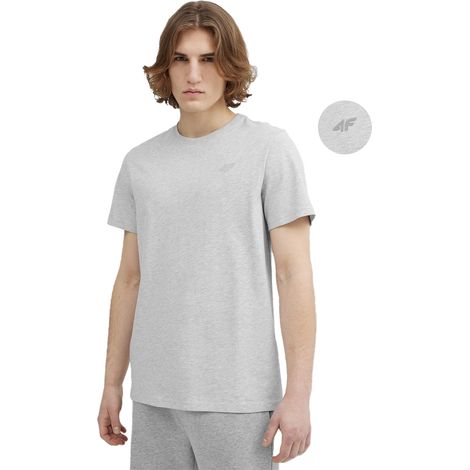 T-shirt sportiva in cotone grigio 4F, taglia S (1/5)