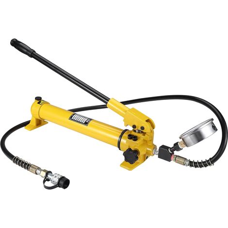 1 Pompe Hydraulique Manuelle, Acier, 900ml, 10000 Psi, Manomètre, Pour Vérins Industriels (1/5)