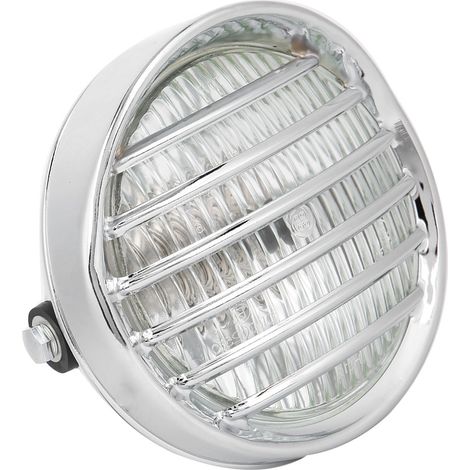 Calandre de moto vintage, phare halogène haute luminosité, coque électroplaquée, verre transparent (1/5)