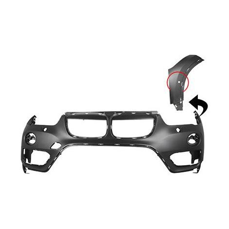 Pare-choc avant supérieur à peindre avec trous radars et lave-phares BMW X1 F48 phase 1 2015-2020