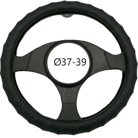 Coprivolante Auto Nero Ondulato 37-39cm Copristerzo Antiscivolo Ergonomico R0581 (1/2)