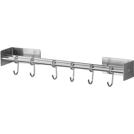 Étagère de cuisine double barre en acier inoxydable antirouille, sans (1/5)