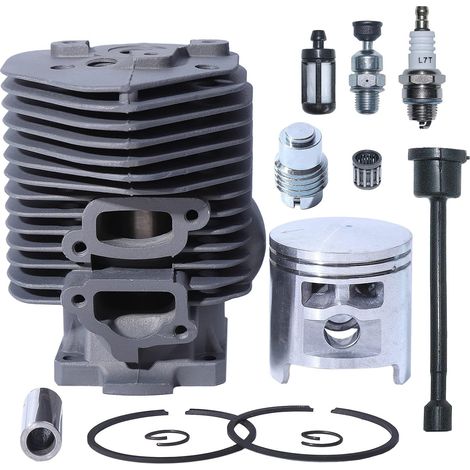 Kit Cylindre 52mm Cylindre Piston pour STIHL 075 051 050 TS350 Tronçonneuse pour Husqvarna 388 avec Roulement à Aiguilles/Tuyau de Carburant/Filtre à Carburant/Bougie d'Allumage (1/5)