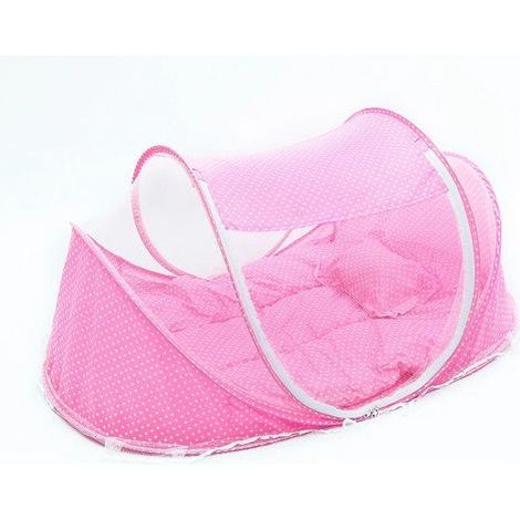 Tente Moustiquaire Bébé pliable avec matelas - Rose