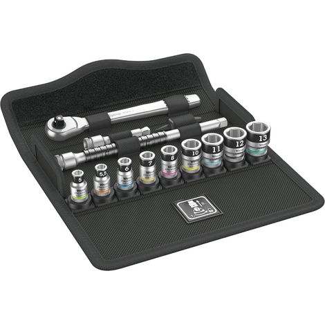 Wera 05003756001 - 8100 SA 12 HF Zyklop Metal Ratchet Set with switch lever, 1/4 drive, 5-13mm, 13 pieces (1/5)