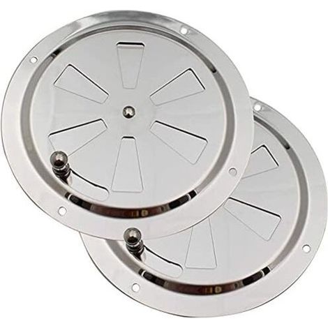 Grille de Ventilation Ronde, Grille d'aération 125 mm en Acier Inoxydable Conduit Moustiquaire Grille D'évacuation Air Entrant Air Evacué Ventilation Volets Réglables et Moustiquaire (1/5)