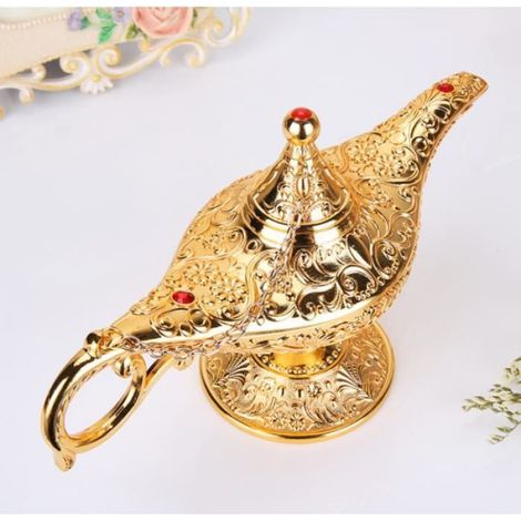 Lampe d'Aladin - Décoration Meuble Intérieur - Plaqué Or - Sans Fonction Lumineuse - 22 cm x 12 cm - 1 Pièce (1/3)