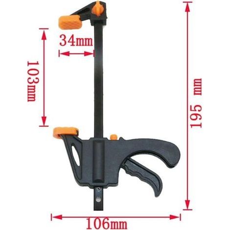 4-teiliges Klemmenset, 10 cm Ratschen-Stangenzwinge, Schnellspann-Ratschen-Handzwinge, robuste Aluminiumzwinge für schnelles und einfaches Spannen, Heimwerker-Werkzeugset für Holzbearbeitung (1/4)