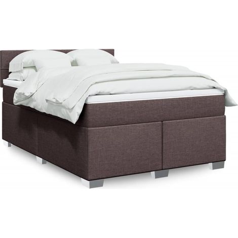 Boxspringbett mit Matratze Dunkelbraun 140x190 cm Stoff