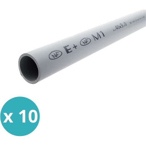 Lot de 10 tubes PVC gris L=4m Ø40mm NF