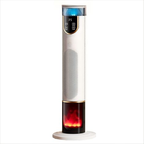 Radiateur Électrique 66x17cm avec Humidificateur, Commande Vocale, Idéal pour Salle de Bain et Maison, Chauffage d'Appartement à Flamme Simulée (1/3)