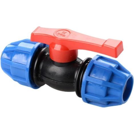 Vanne d'isolement – Robinet d'arrêt PE Robinet à boisseau sphérique Raccord de compression pour tuyau d'eau – Vanne d'arrêt d'eau du robinet (25 mm) (1/5)