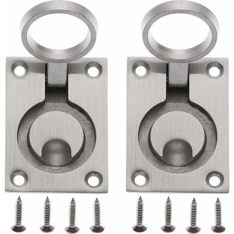 Poignée de Trappe Casier de Trappe Cabinet Caché Poignée en Acier Inoxydable Casier Marin de Trappe de Yacht de Bateau Avec 8PCS Vis de Montage 62 x 44mm 2 Pcs (1/5)