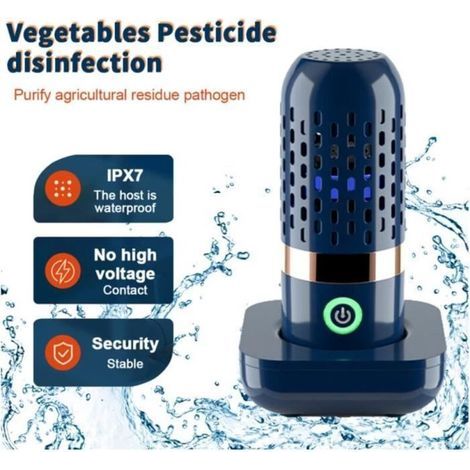 pair Machine à laver les fruits et légumes portable, purificateur alimentaire sans fil en forme de Capsule, désinfection des légumes par