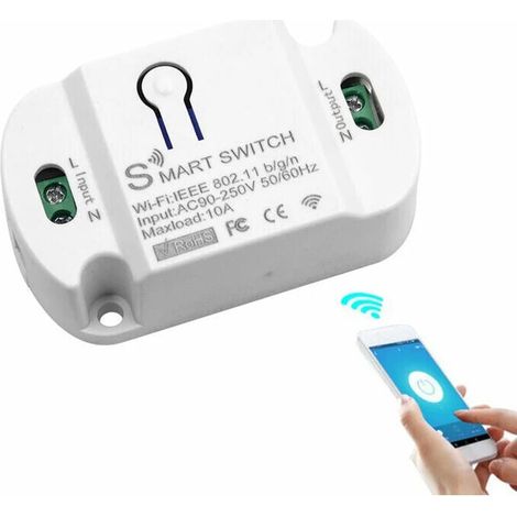 Schalter, intelligenter WLAN-Schalter, Leistungsschalter für den Heimgebrauch, Zeitschalter für die Fernbedienung von Mobiltelefonen für Haushaltsgeräte(10A) (1/4)