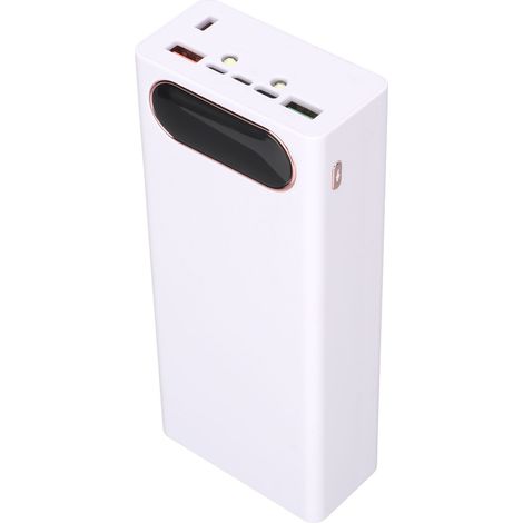 Boîtier de Batterie Portable 16x18650, Écran LCD, Charge Rapide USB-C 22.5W, Double Sortie USB - Blanc (1/5)