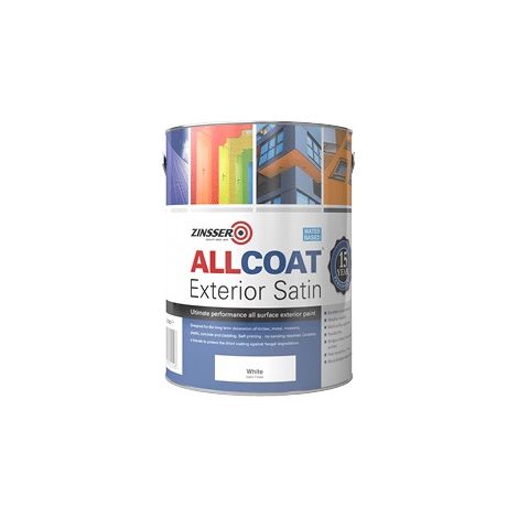Zinsser AllCoat (Water Based) Exterior Satin - 1 Litre - Black