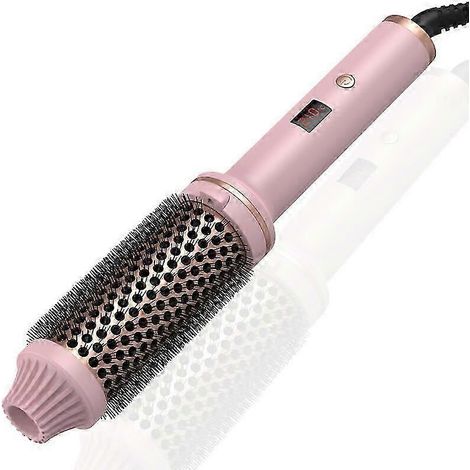 Fer à boucler rose, cylindre en céramique tourmaline de 3,8 cm, chauffe rapide en 30 secondes, ions négatifs, prise européenne, double tension 100-240 V pour les voyages (1/5)