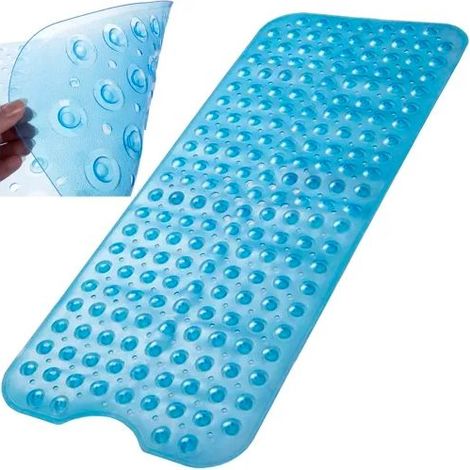 Tapis antidérapant pour douche et baignoire, ventouses de fixation, sans marque, pour salle de bain, dimensions standard, pièce unique, matière résistante à l'eau, pour usage quotidien (1/5)