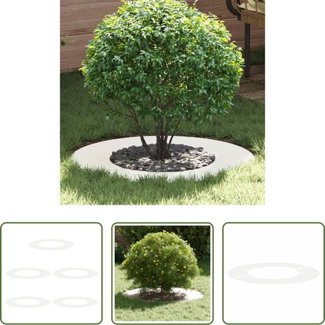Gartenstil - geeignet für flache Baumringe 5 pcs Weiß Ø40 / 70 cm Stahl (1/5)