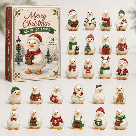 Oie déguisée de Noël calendrier avent 2026 2D boîte surprise