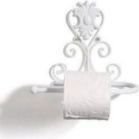 Porte-rouleau de papier toilette mural, porte-serviettes vintage, cintre, porte-rouleau de papier toilette (blanc) (1/4)