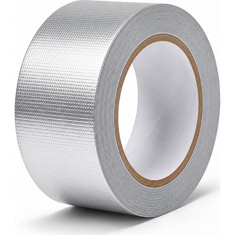 Ruban Aluminium Autocollant Renforcé en Fibre de Verre 50mm x 20m, Isolant Thermique pour Gaines VMC, Tuyaux Ventilation et Étanchéité, Anti-Déchirure (1/5)