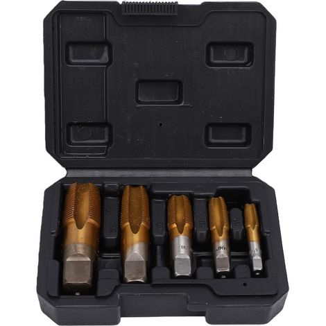 Taraud tube, 5 pièces, NPT, acier carbone, titane, pour tube (1/5)