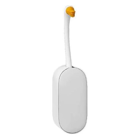 Brosse WC Silicone Plate,Brosse Toilette et Supports,Anti-goutte,Antibactérienne,Balayette WC Ventilée,Séchage Rapide Sans Odeur,BalaiWC Montage Mural/au Sol,Salle de Bain et WC Blanc (1/5)