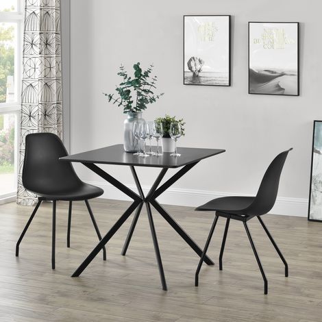 Esstisch Ankara 78x78x75 cm Schwarz en.casa (1/5)