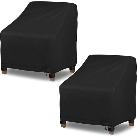 S-giant Housses de chaises pour meubles d'extérieur - Housses de chaises de balcon et de patio imperméables à l'eau et à la poussière 2 pièces(Noir 97x79x74CM) (1/5)
