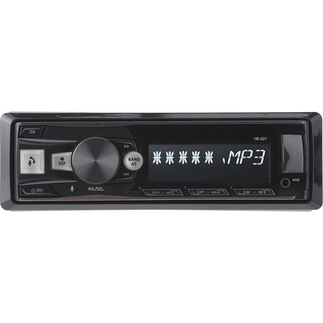 Autoradio FM 12V pour voiture avec lecteur audio MP3 Bluetooth, compatible avec les interfaces AUX et USB, livré avec télécommande et panneau détachable. (1/5)