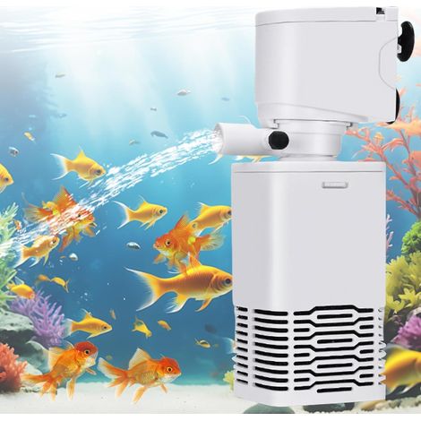 Filtre d'aquarium, 15W 600L/h Filtre intérieur, Filtre d'aquarium, 3 en 1 Pompe silencieuse, Pompe à eau Pompe filtrante pour aquariums 27-125L pour aquariums d'eau douce et d'eau de mer (1/5)