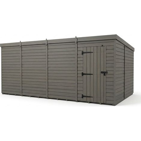20ft x 9ft Composite Pent Garden Shed Single Door No Windows - Composite - L610 x W274 x H210 cm - Grey