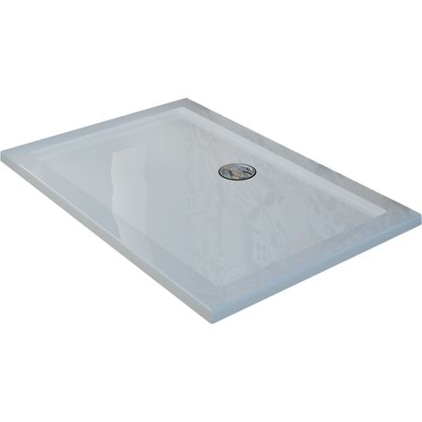 Piatto doccia in acrilico bordato bianco lucido mod. Flower 80x120x4 cm rettangolare