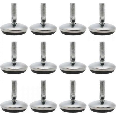 12 roulettes réglables pour meubles, M6-1830mm, adaptées aux patins de protection de sol pour tables, chaises, canapés et pieds d'armoires. (1/5)