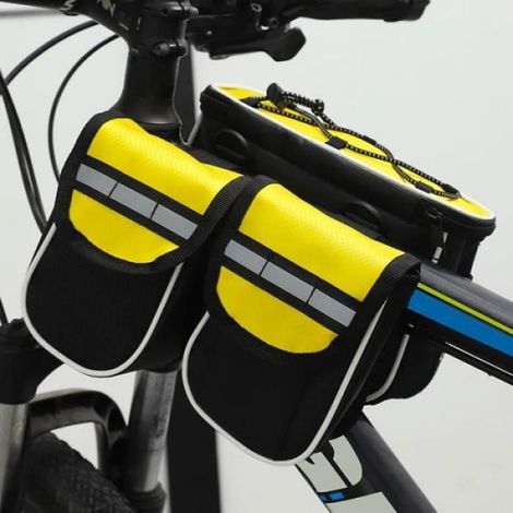 sac d'attelage pour vélo de montagne ANNEFLY Sacoche de selle imperméable pour vélo sacoche à tubes pour équipement cycliste Jaune (1/5)