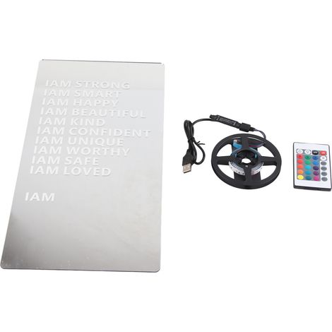 Miroir LED à affirmation positive, miroir acrylique, miroir USB, miroir inspirant, décoration polyvalente