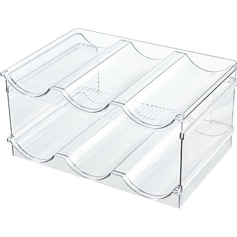 Organiseur de bouteilles d'eau – Présentoir multifonctionnel, organiseur de bouteilles d'eau empilable  Organisateur de bouteilles d'eau transparent empilable pour bouteille d'eau, support de