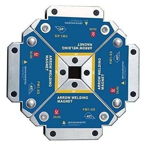 Aimant Soudure Angle, 4 PCS Soudure Aimant Force de Maintien 13kg de Soudure Equerre de Support Positionneur Magnétique 45 Ḟ 90 Ḟ 135Ḟ Outils de Localisation Auxiliaires Multi-Angles (1/5)