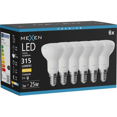 Mexen Nova 6x Ampoule LED E14, R50, 3W, Chaude - 3000K, 315 lm - L103-E14-0330-01x06 (1/3)