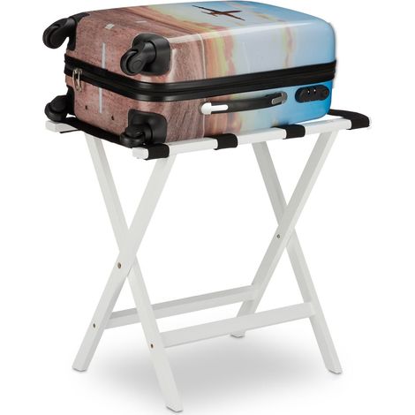 Soporte para maleta plegable en color blanco